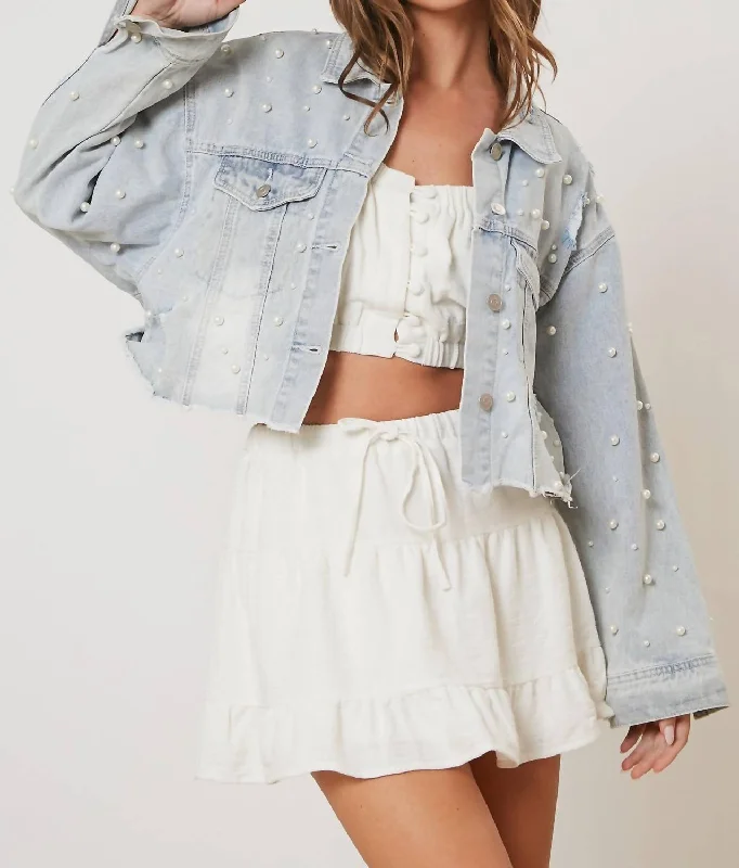 Chic Trends For The Fashion Savvy Crop Jean Jacket In Blue