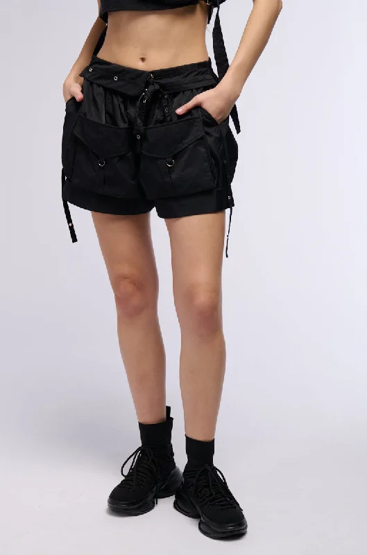 Unleash Your Fashion KADEN CARGO MINI SHORTS IN BLACK