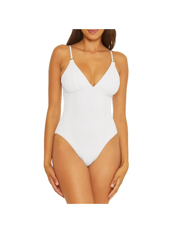 Trendy Fashion For Women Womens Ribbed Polyester One-Piece Swimsuit