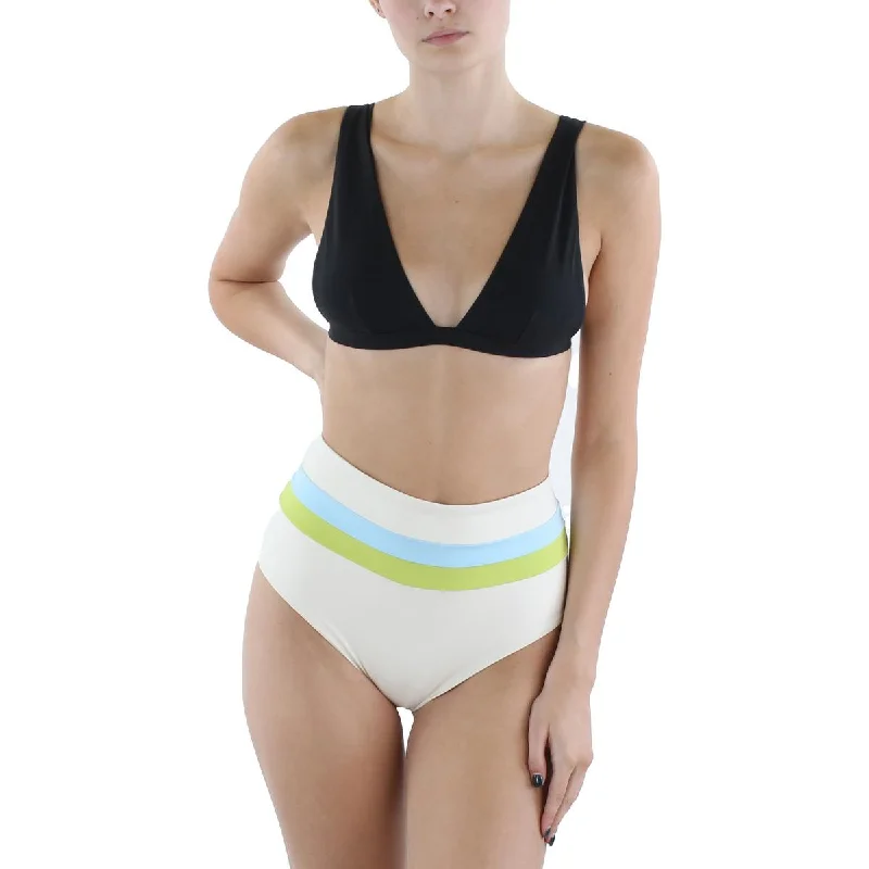 Shop Ladies Clothes Womens Colorblock High Waist Swim Bottom Separates