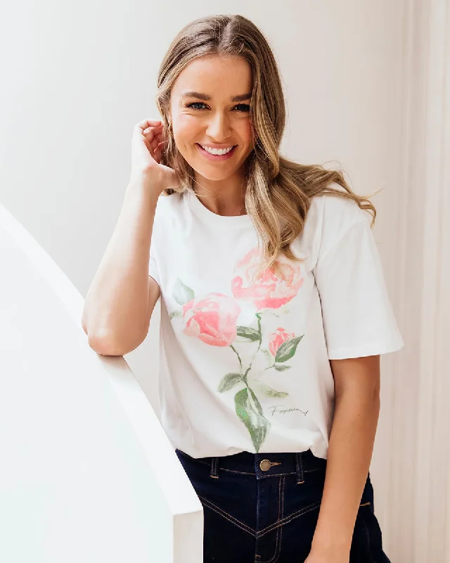 Online Boutiques Clothing Foxwood Bloom Tee Vintage White