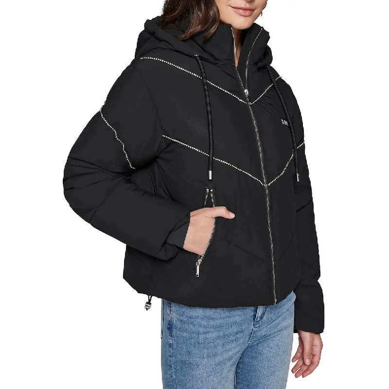 Women's Clothing Sale Womens Embellished Quilted Puffer Jacket