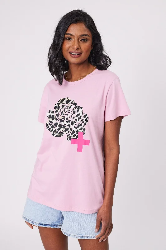 Seasonal Fashion Stella + Gemma T-Shirt Pink With Leopard Rose