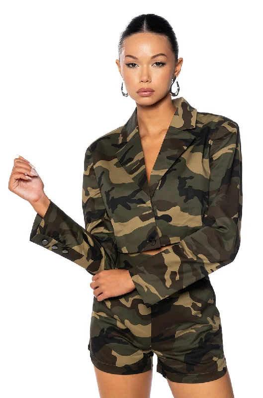 Summer Sale HANSEL CAMO FITTED BLAZER