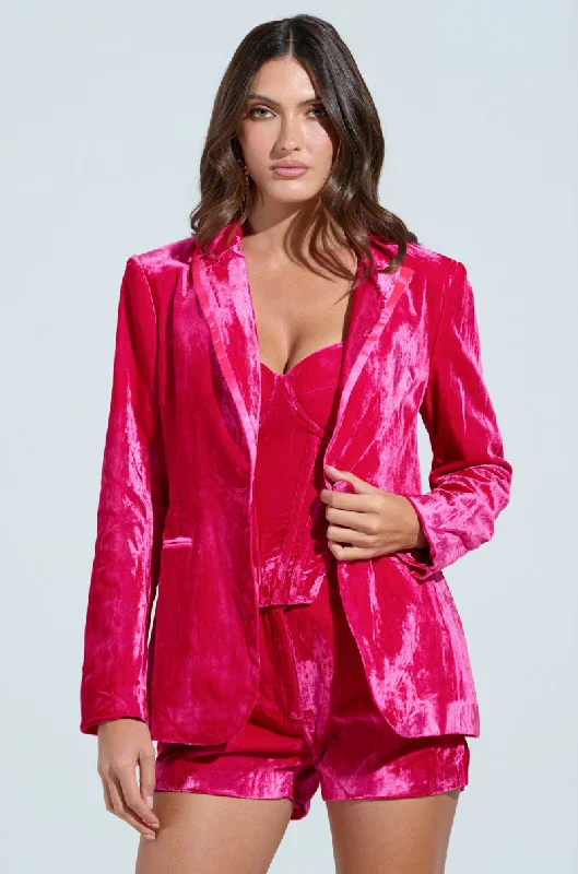 Best Clearance Sales Right Now PRETTY IN PINK VELVET BLAZER