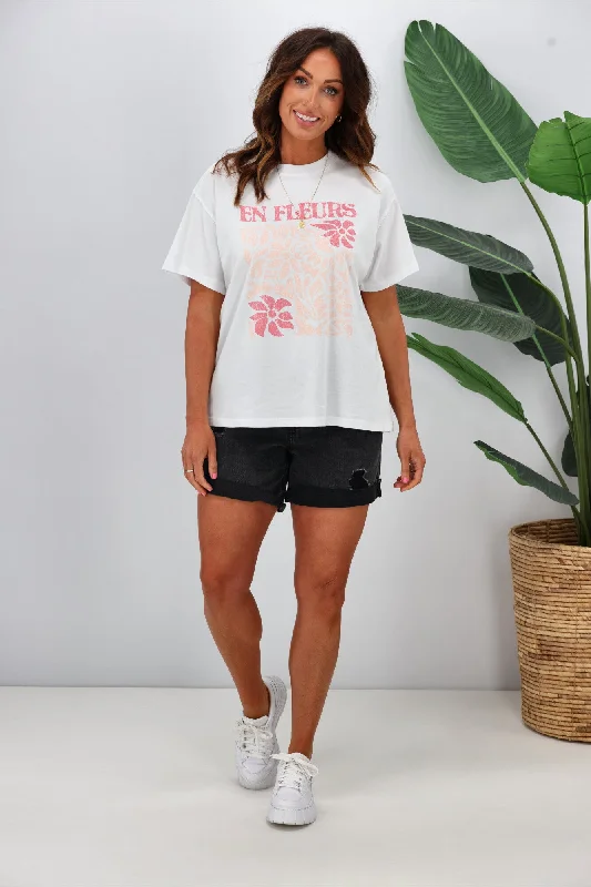 Fashion Sale Shine On Label En Fleurs Tee White