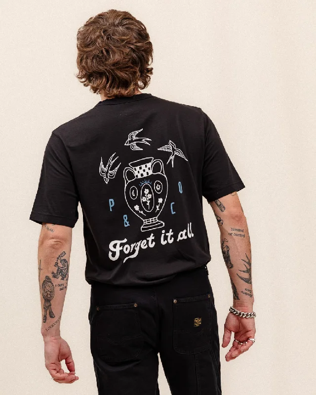 Trendy Street Style Forget It All T-Shirt - Washed Black