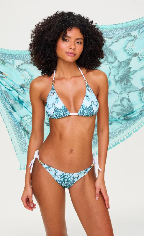 Clothing Woman Liana Tie Side Bikini Bottom - Blue Mix