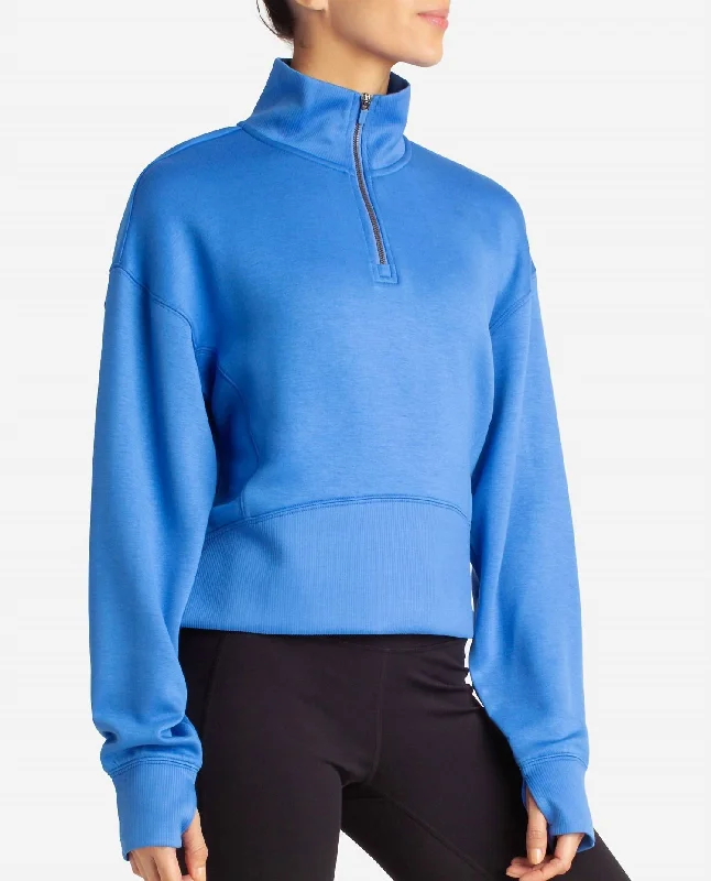 Fashion Sale Scuba Corset Half-Zip Jacket In Palace Blue