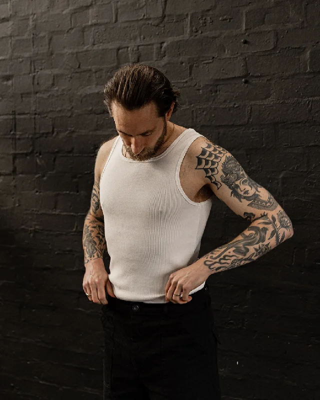 Weekend Sale Crafted Ribbed Vest - Off White