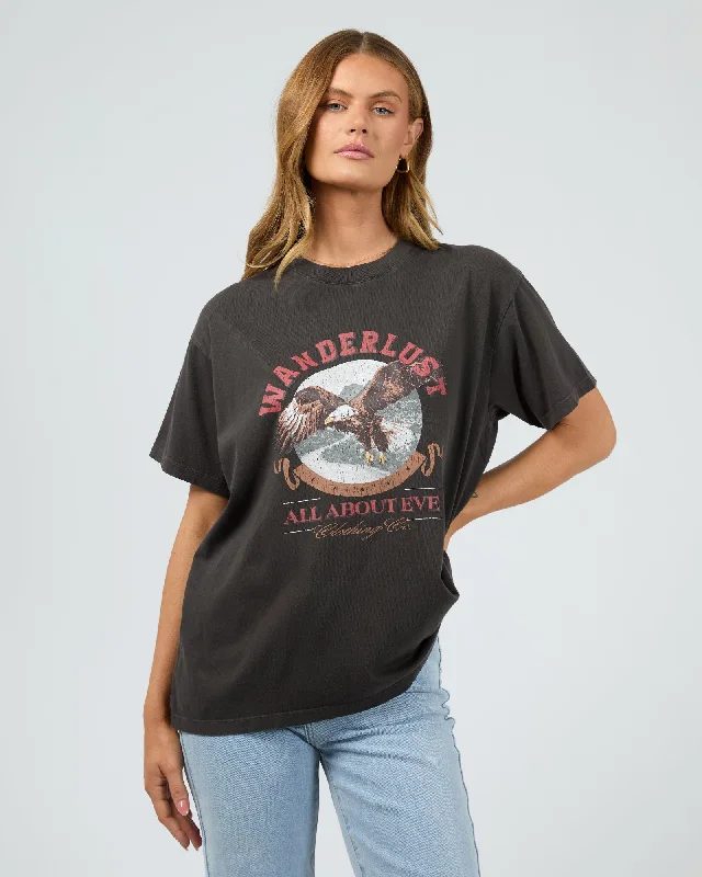 Chic Casual Style All About Eve Wanderlust Oversized Tee Washed Black