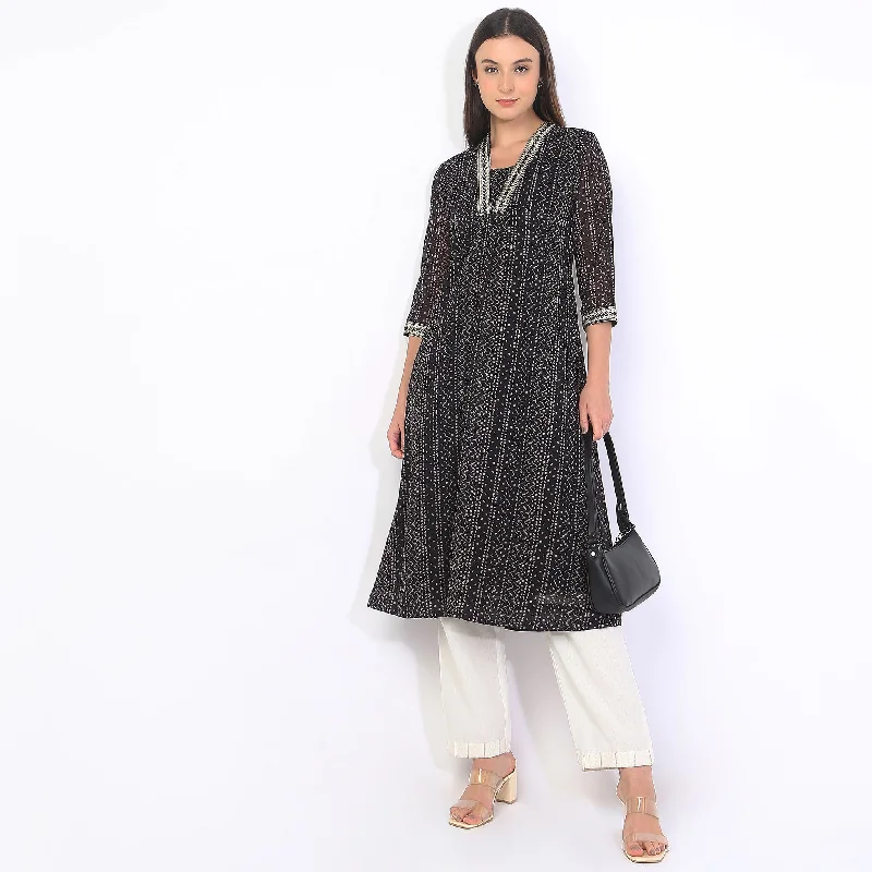 Sporty Streetwear Flare Fit Printed Kurta