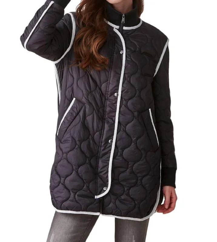 Catch Every Fashion Trend Quilted Coat In Black