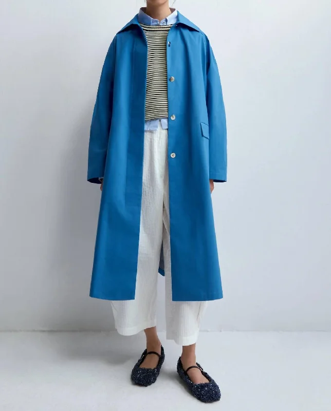 Timeless Elegance Trench Coat In Cobalto