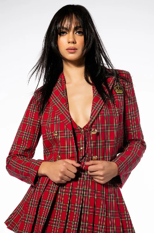 Trend Alert TARTAN RED PLAID BLAZER