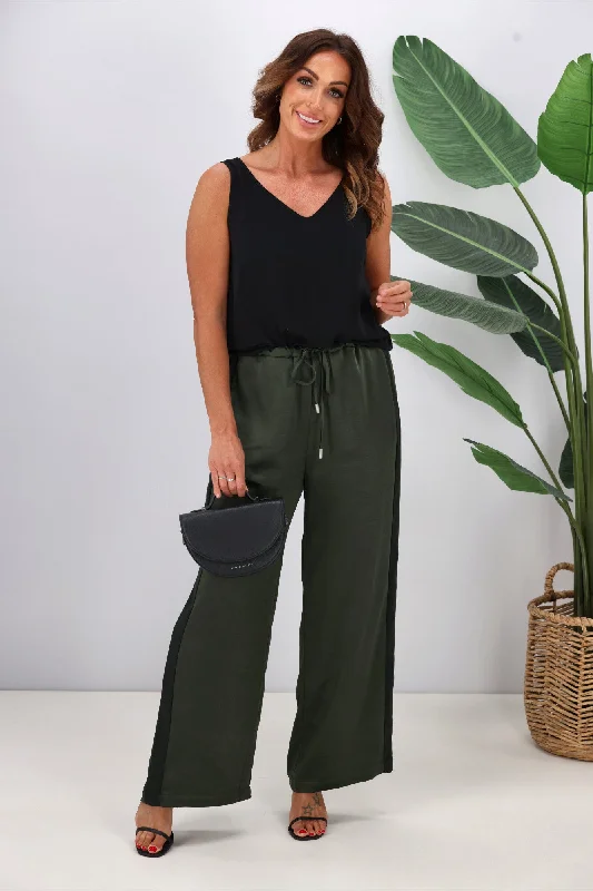 Effortless Chic Apparel Jane James Nina Sateen Pant Forest Green