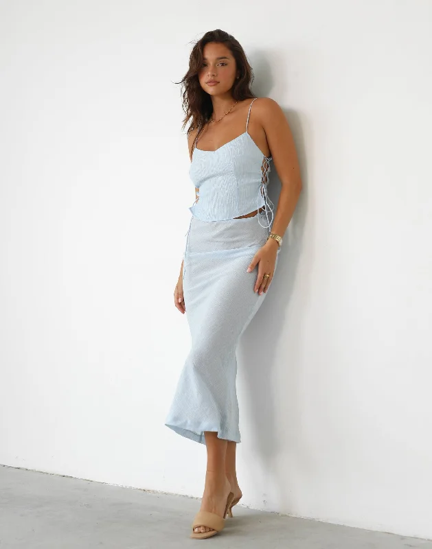 Stylish Savings Endless Maxi Skirt (Pale Blue) - By Lioness