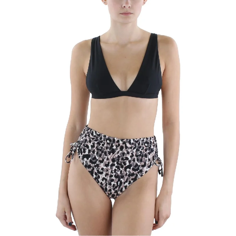 New In This Season Womens Leopard Print High Waist Swim Bottom Separates