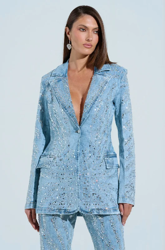 Flash Discount DIAMONDS DANCING DENIM BLAZER