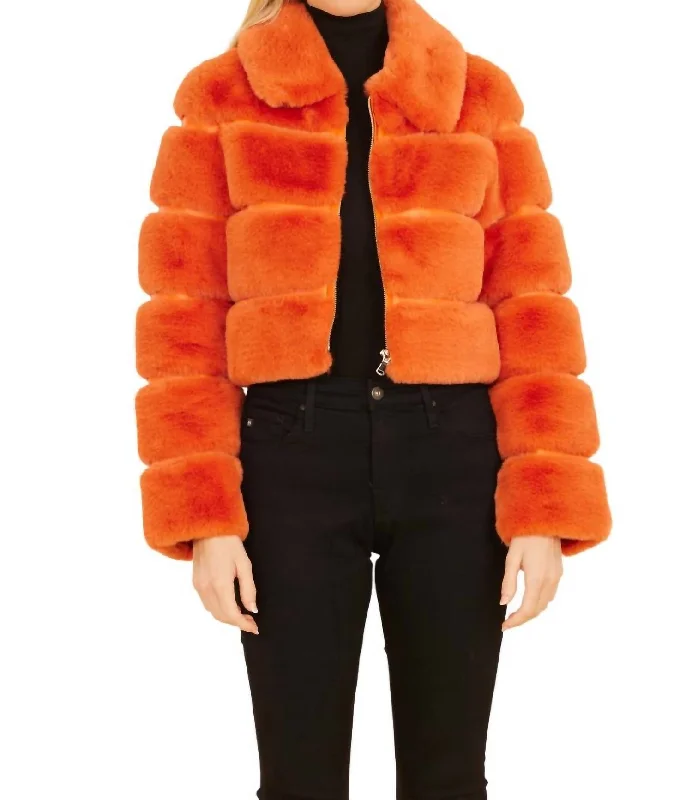 Stay Ahead In Style Paneled Cropped Jacket In Orange