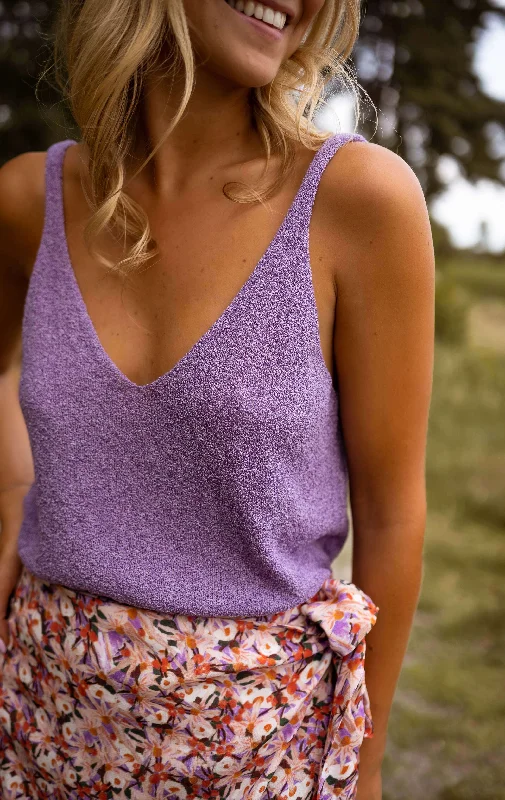 Exclusive Sale Top Neda - mauve effet laine