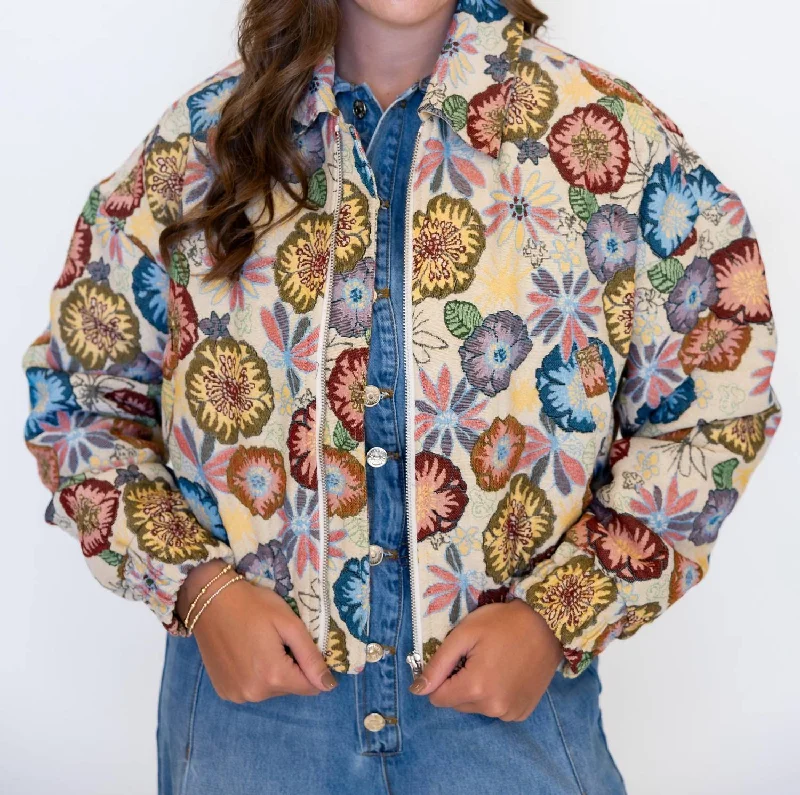 Weekend Exclusive Blooming Bomber Jacket In Multi-Colored