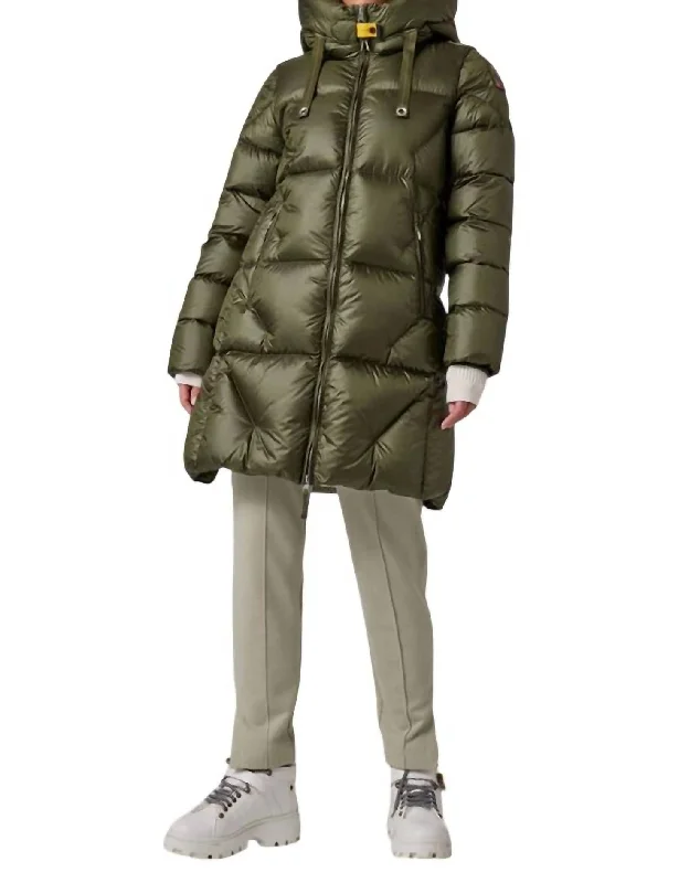 Best Online Boutiques For Women Women's Janet Long Puffer Jacket In Rosemary