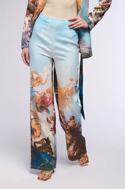 Trendy Threads LOOK UP PRINTED WIDE LEG TROUSER