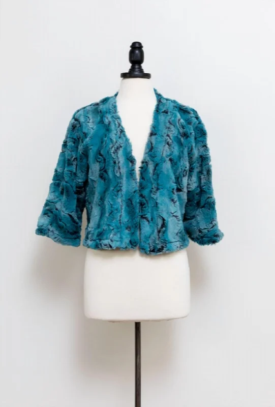 High End Fashion V-Neck Bolero In Teal