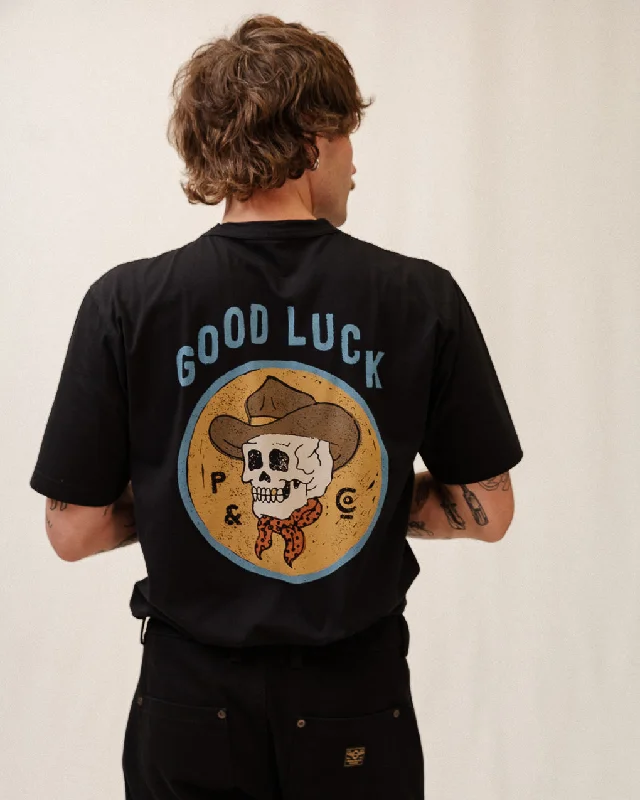 Trendy Urban Attire Good Luck T-Shirt - Washed Black