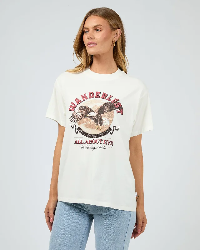 Luxe Women's Fashion All About Eve Wanderlust Oversized Tee Vintage White