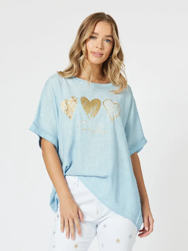 Online Shopping Boutiques Threadz Hearts Tee Blue