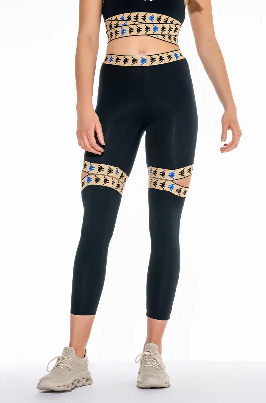 Fashion Forward KAPPA CUTOUT LEGGING WITH PRINTED WAISTBAND