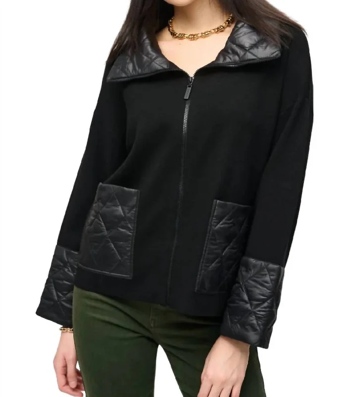 Evening Looks Knit Zipped Jacket In Black