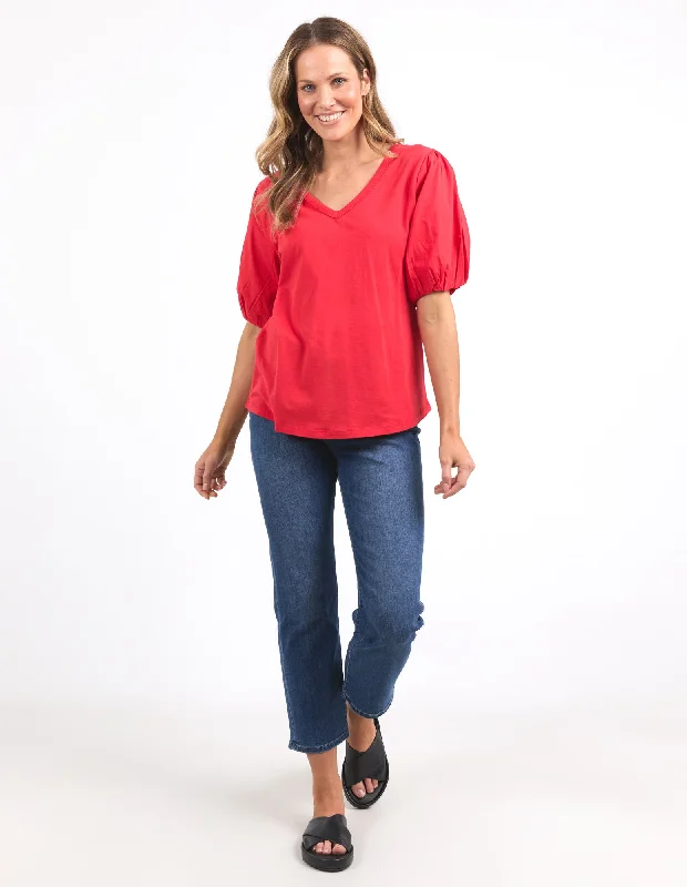 Plus Size Women Wear Elm Joy S/S Tee Bittersweet Red