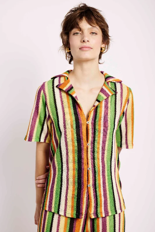 Sophisticated Style Multi Stripe Knit Top