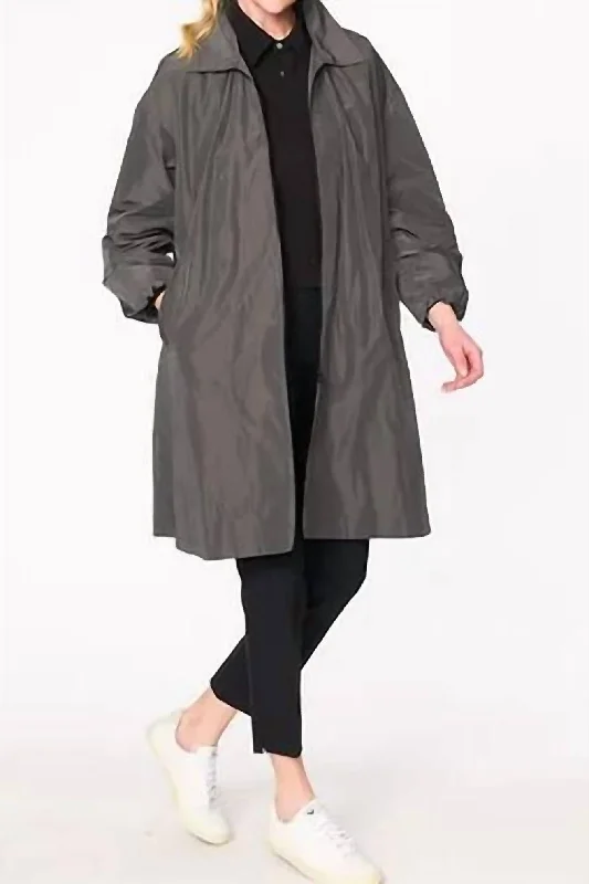 Fashion For Every Occasion Swing Coat In Charcoal