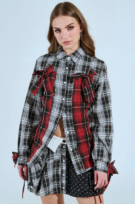 Fashion Forward HAILEY PLAID BUTTON DOWN TOP