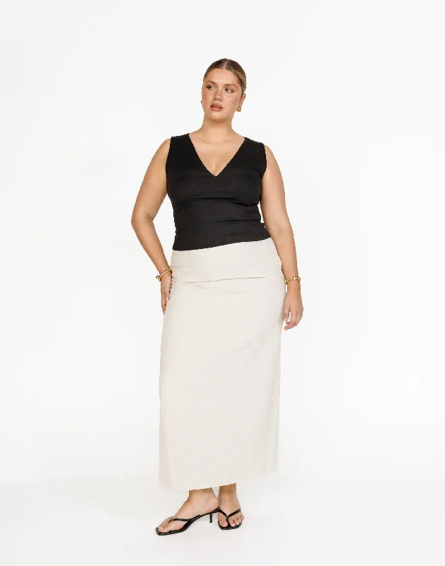 Online Clothing Boutiques Como Linen Maxi Skirt (Oat)