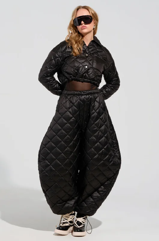 Bundle Offer VIVI OVERSIZED PUFFER PANTS IN BLACK