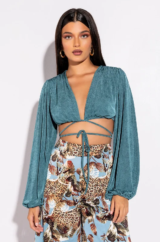 Online Boutiques Clothing TRY HARDER TIE FRONT CROP TOP