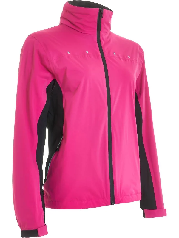 Effortless Chic Apparel Women Swinley Rain Jacket In Powerpink