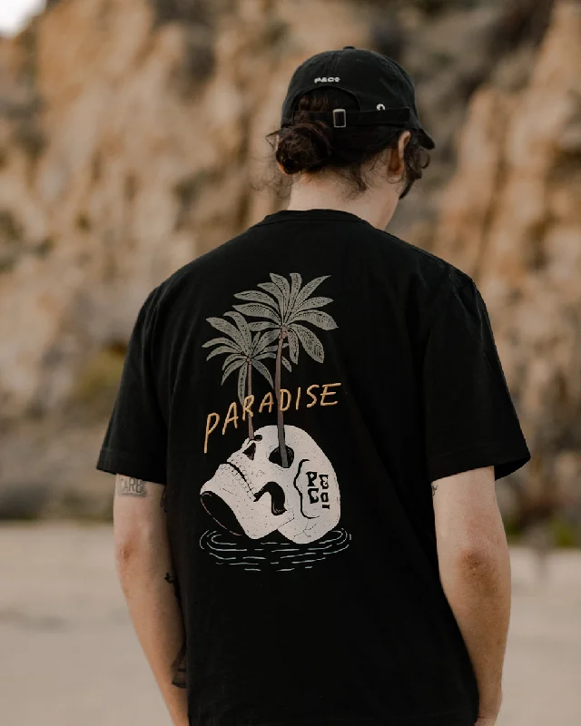 Unleash Your Style Paradise Palms T-Shirt - Washed Black