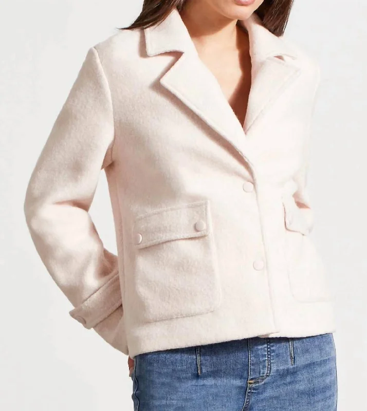 High End Women's Wear Pea Coat In Blush