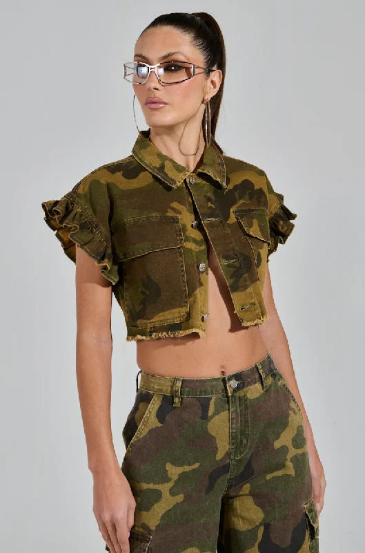 Women's Clothing Sale Online HIDDEN IN PLAIN SIGHT CROPPED BUTTON DOWN