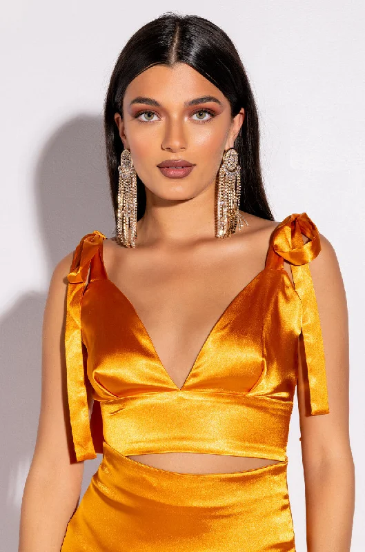 Flash Discount GOLDEN HOUR TIE SLEEVE CROP TOP