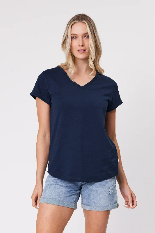 Relaxed Style Shine On Essentials V Tee Navy