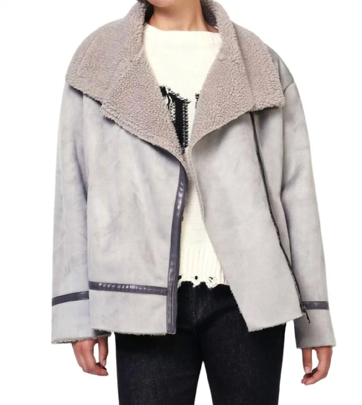 Comfort Centric Apparel Shearling Jacket In Grigio