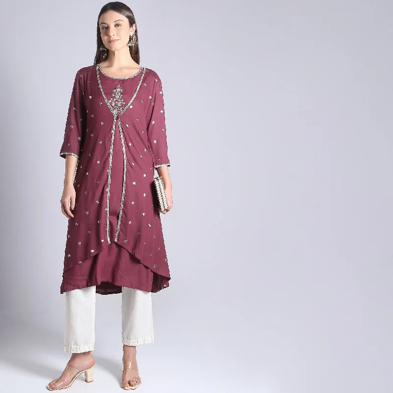 Women Wear Boutique Flare Fit Embroidered Kurta