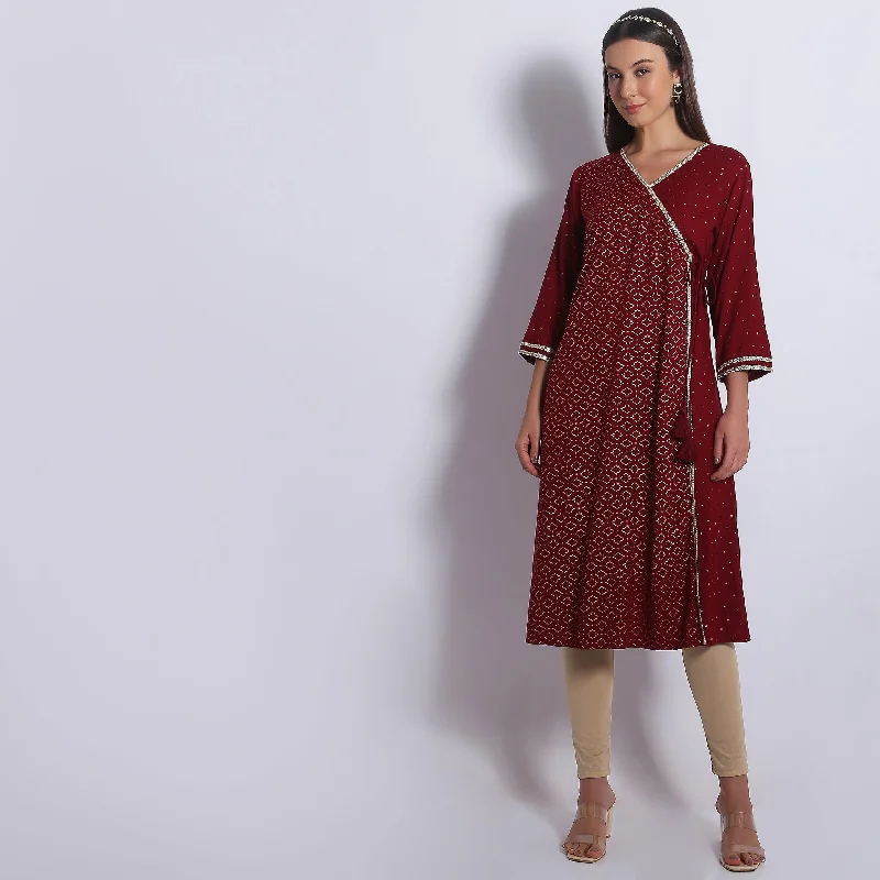 Clothing Woman Flare Fit Printed Kurta